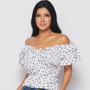 Polka Dot Ruffle Top